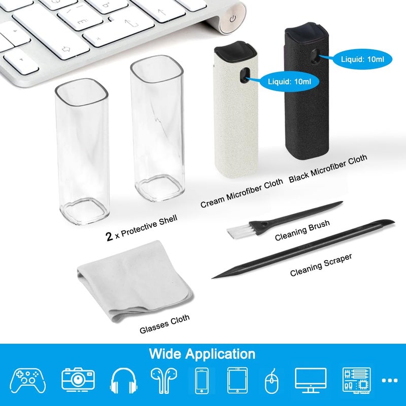 walrfid 2Pcs Laptop Cleaner, Computer Screen Cleaner Spray and Wipe, Electronics Laptop Cleaning Kit for iPad, iPhone, Cellphone, Monitor, MacBook Pro, Car Display, Tablet, TV, Kindle, Black Cream - Image 2